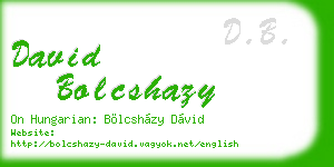 david bolcshazy business card